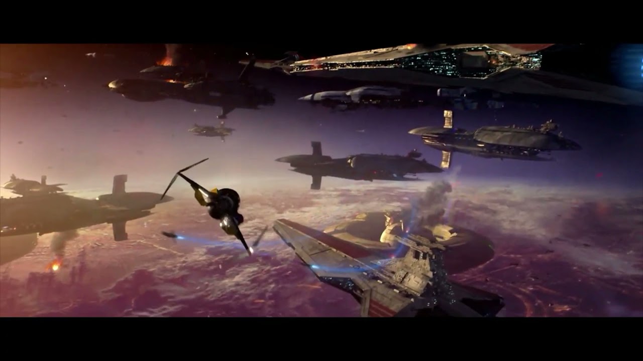 batalla de coruscant sin sonido en el espacio #Starwars