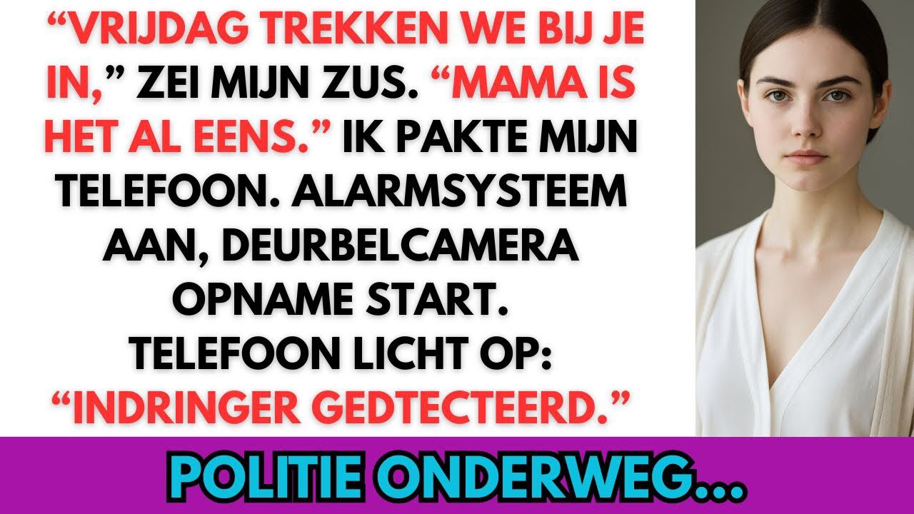 Mijn ouders besloten dat mijn zus bij mij kwam wonen. Minuten later ging het alarm af.