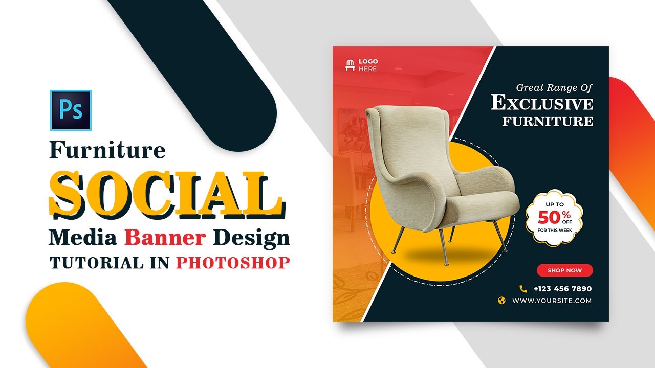 How to Design Furniture Social Media Banner | Adobe Photoshop Tutorial | Speed Art | Grafix Mentor