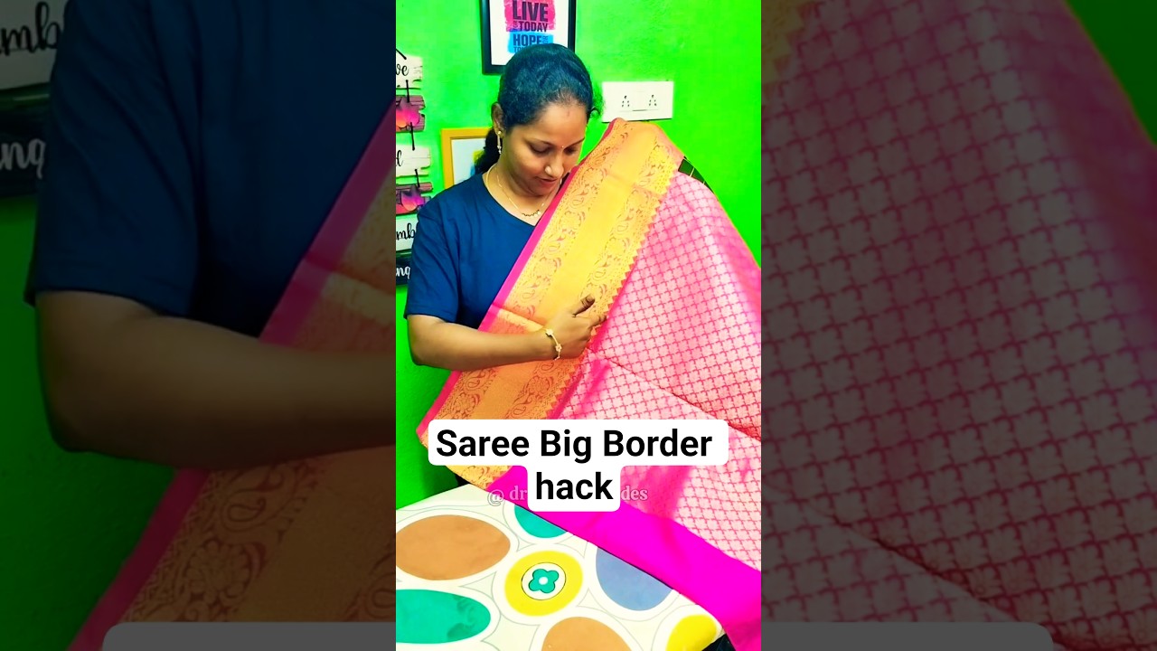 Saree Big Border tip for Beginners☺️..#sareetips #sareepleatingandfolding #sareepleats