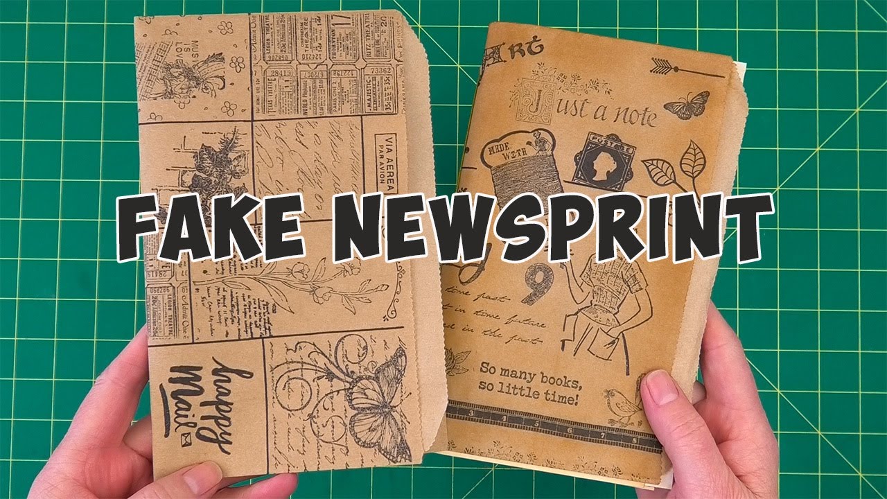 fake newsprint paper bag junk journal tutorial