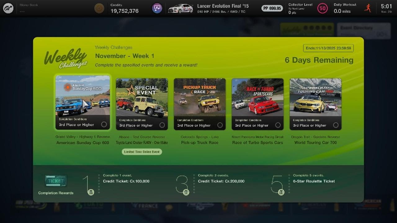 Gran Turismo 7| Weekly Challenge Nov 2025 Week 1