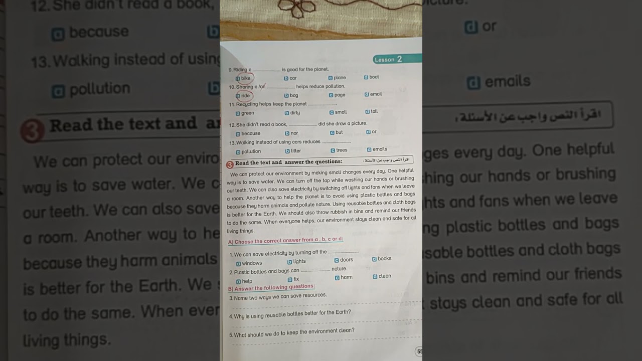 حل صفحة 54 و 55 و 56 من كتاب بت باي بت للصف الرابع انجليزي ترم ثاني حل اسئله lesson 2  فى unit 2 