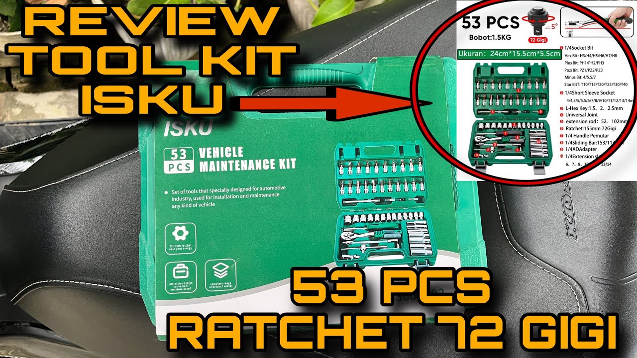 TOOL KIT ISKU 53 PCS RATCHET 72 GIGI