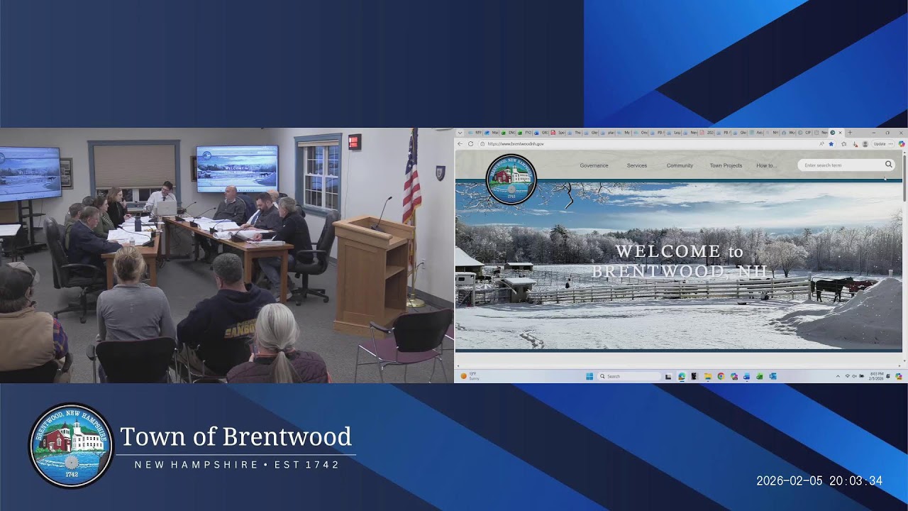 Planning Board Meeting 02/05/2026 Brentwood, NH
