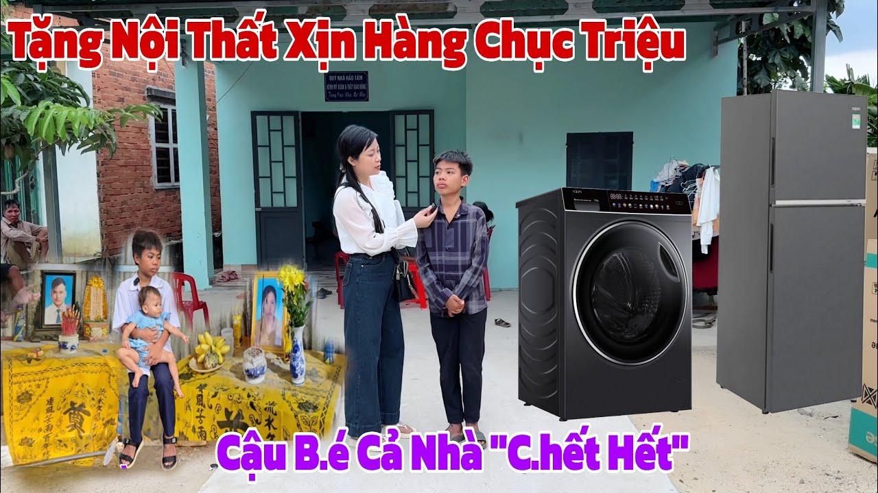 Thiếu nữ xinh đẹp mua tặng nội thất xịn hàng chục triệu đồng cho cậu bé lớp 9 mồ côi cả cha và mẹ 