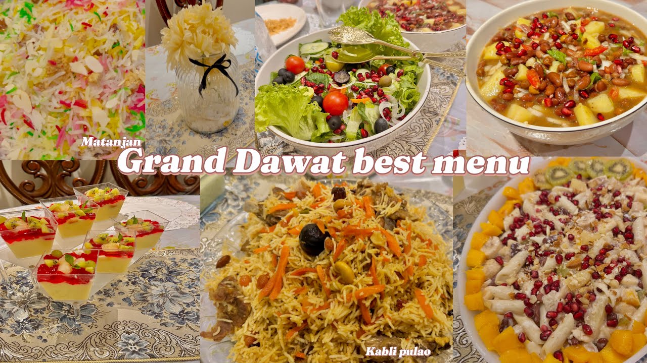 Dawat ho to aisi😍perfect menu!💕kabuli pulao recipe| Zarda rice recipe| custard recipe ￼table setting