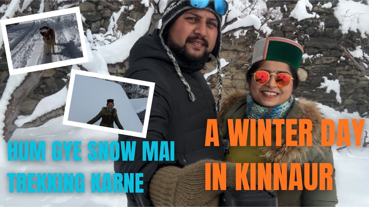 Freezing temperature mai humne ki trekking..girte girte bche hum #kinnaur #winter #snow #snowfall 