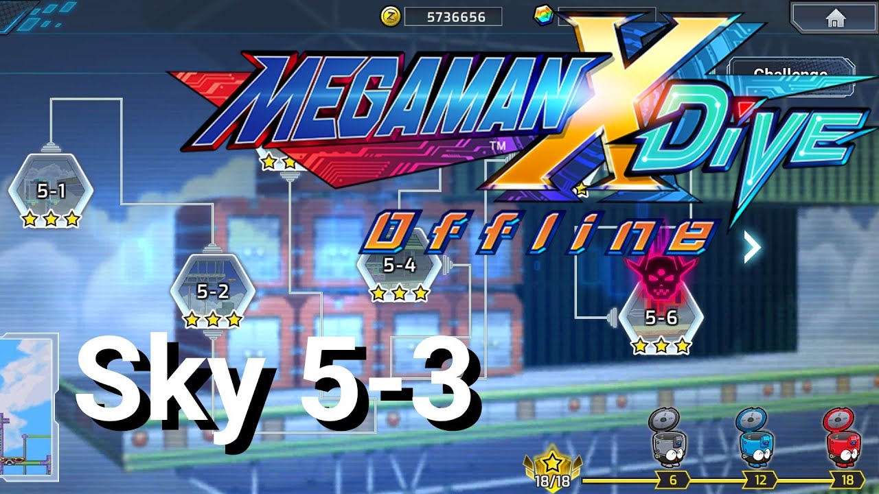 MegaMan X Dive Offline Sky 5-3 (All Hidden Elements locations)
