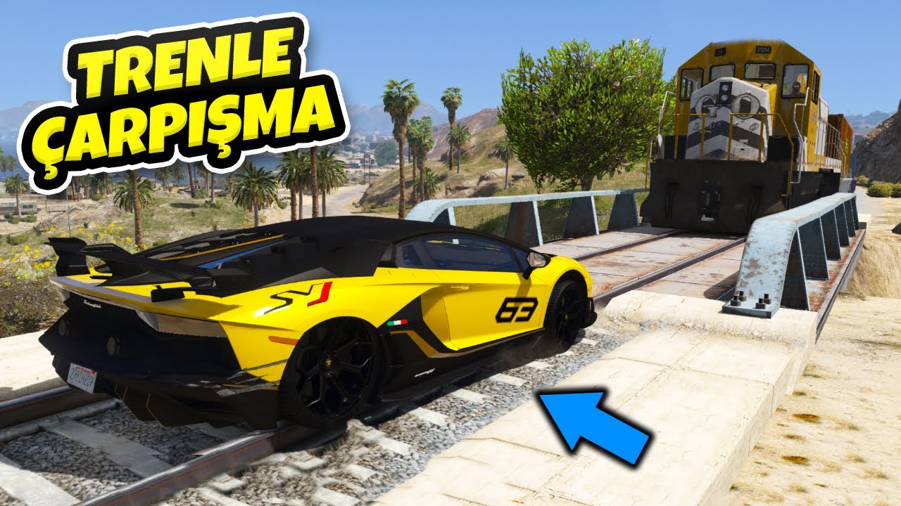 Lamborghini Ailesi Arabalar Trenle Çarpışıyor - GTA 5