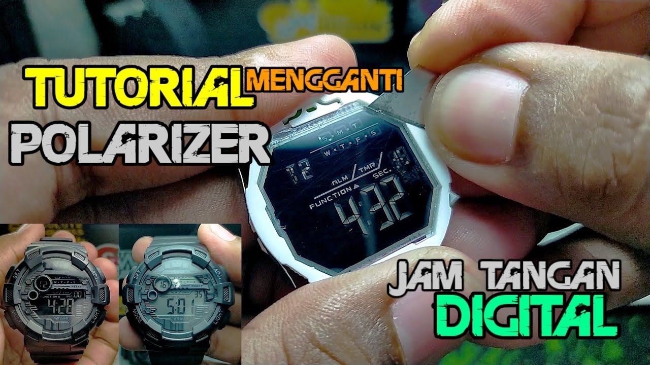 Ganti polaris Jam Tangan Digital |Custom Polarize LCD negative to positive 🇲🇨
