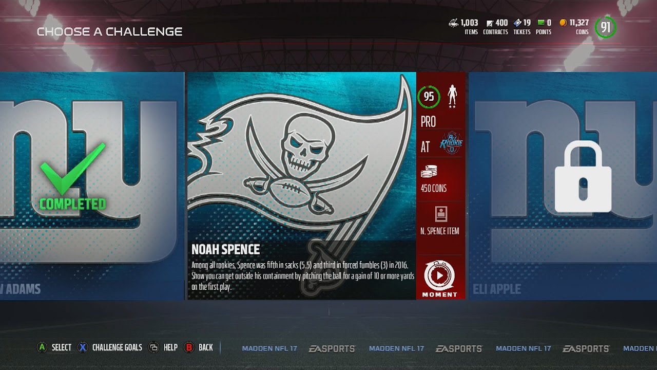 Madden NFL 17 | MUT All-Rookie Challenge | Defensive All-Rookie Team Challenge #5 | Noah Spence
