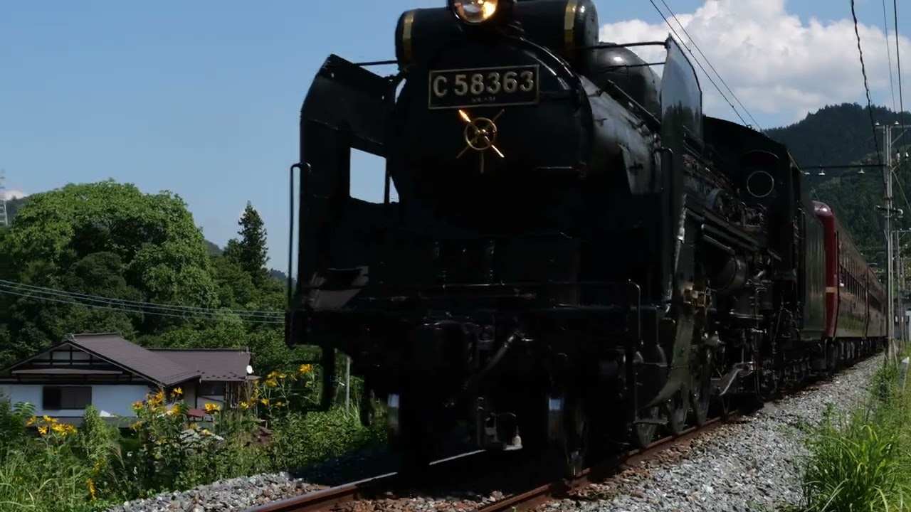 【秩父鉄道C58-363】SLパレオエクスプレス・三峰口到着　Chichibu-railway Steam locomotive C58 approaching Mitsumineguchi-Sta.