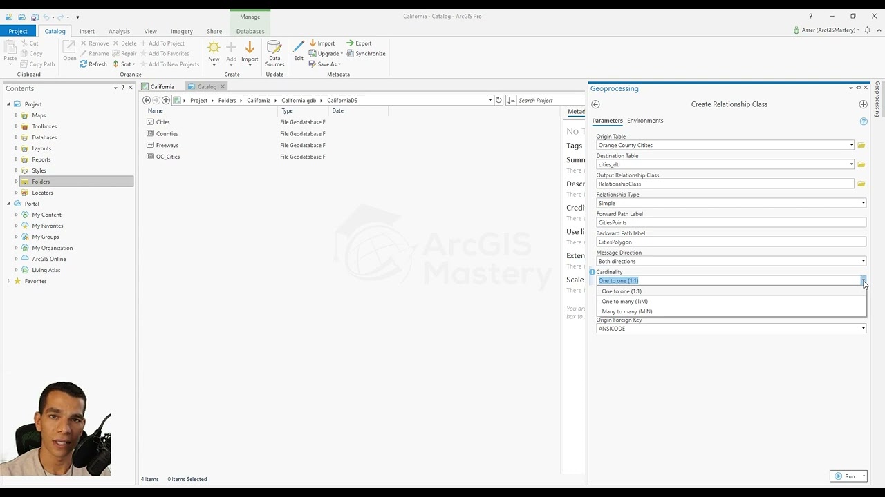 ArcGIS Pro, класс отношений