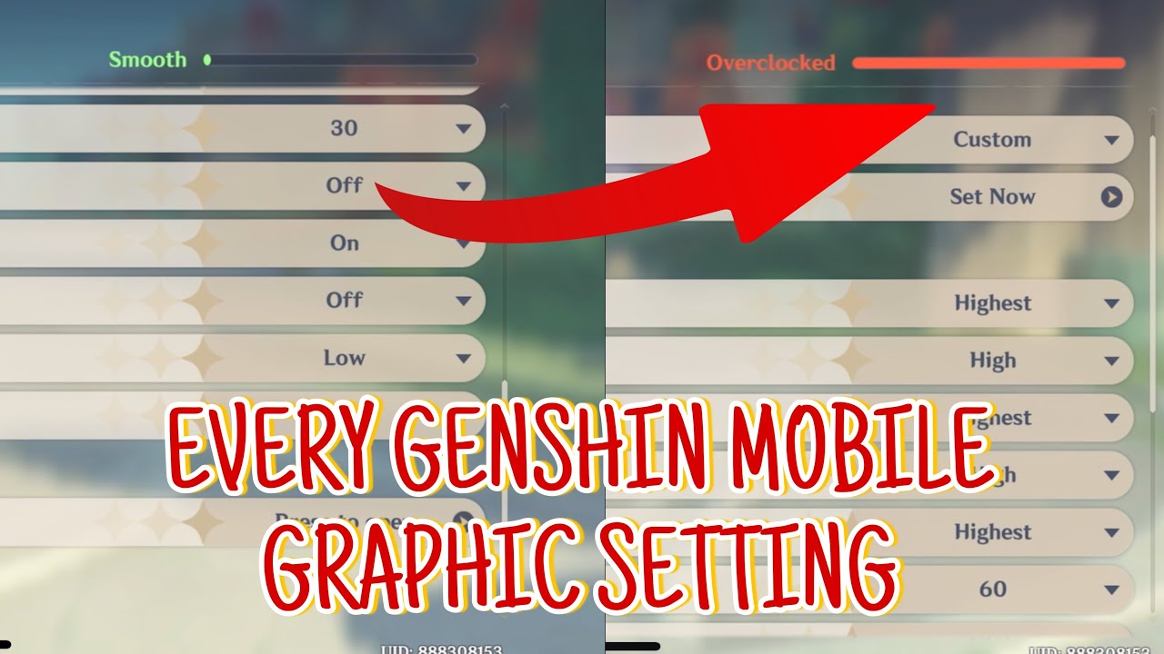 EVERY GENSHIN MOBILE GRAPHIC SETTING COMPARISON