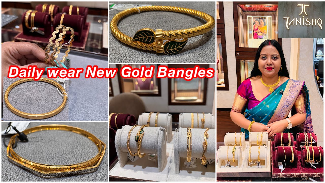 Fabulous light weight 😲New daily wear gold bangles from Tanishq | Tanishq 22kt Gold Bangle designs