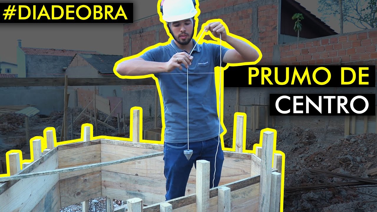 Como usar prumo de Centro? Alinhamento dos blocos / sapata | Como fazer a fundação #DIADEOBRA 9