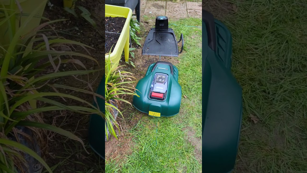 Lidl parkside 20v Robot mower. Return to base check.  #lidlparkside #robotmower