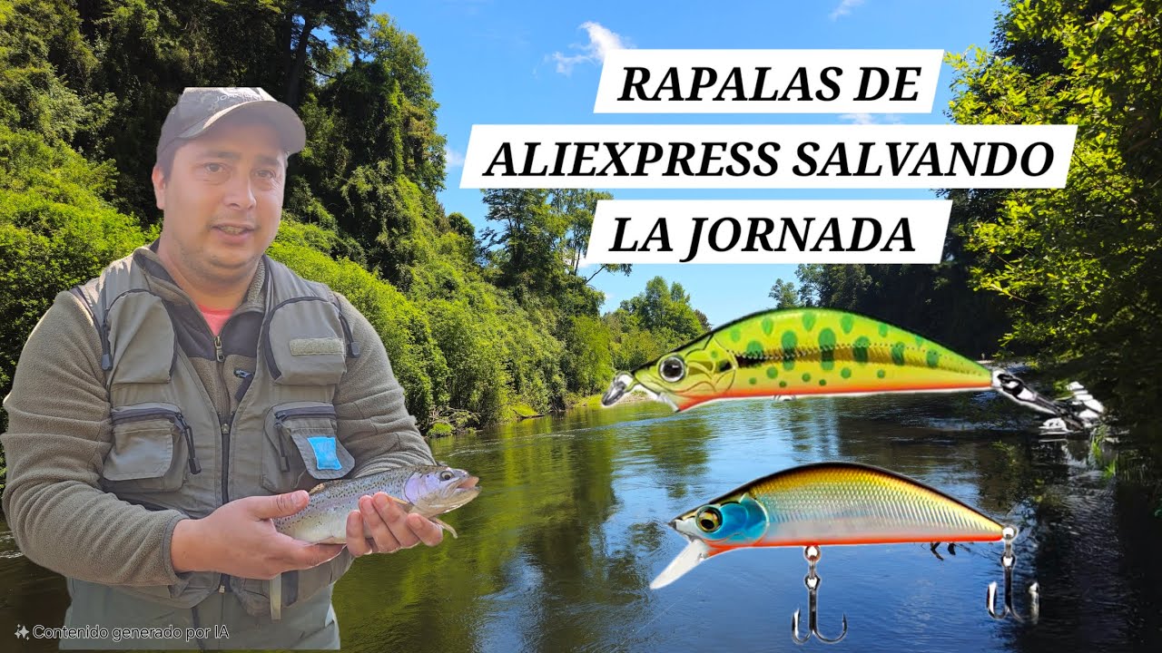 PESCA RIO TURBIO/SUR DE CHILE/RAPALAS ALIEXPRESS SALVANDO LA JORNADA.