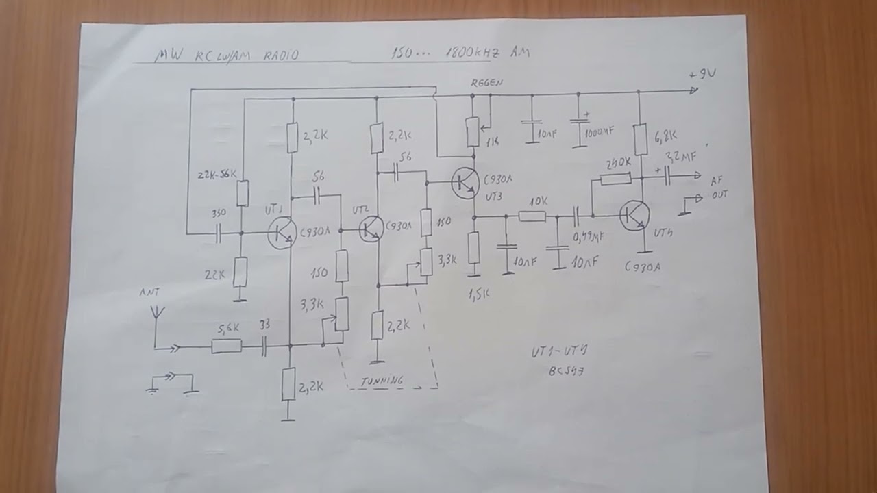 Coil less AM MW regenerative receiver circuits from internet.