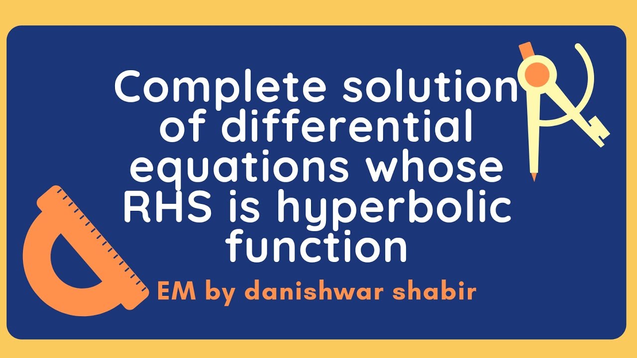 Find complete solution of (D+2) (D-1)^2 y =e^-2x +2Sinhx |Linear Ordinary differential equations|