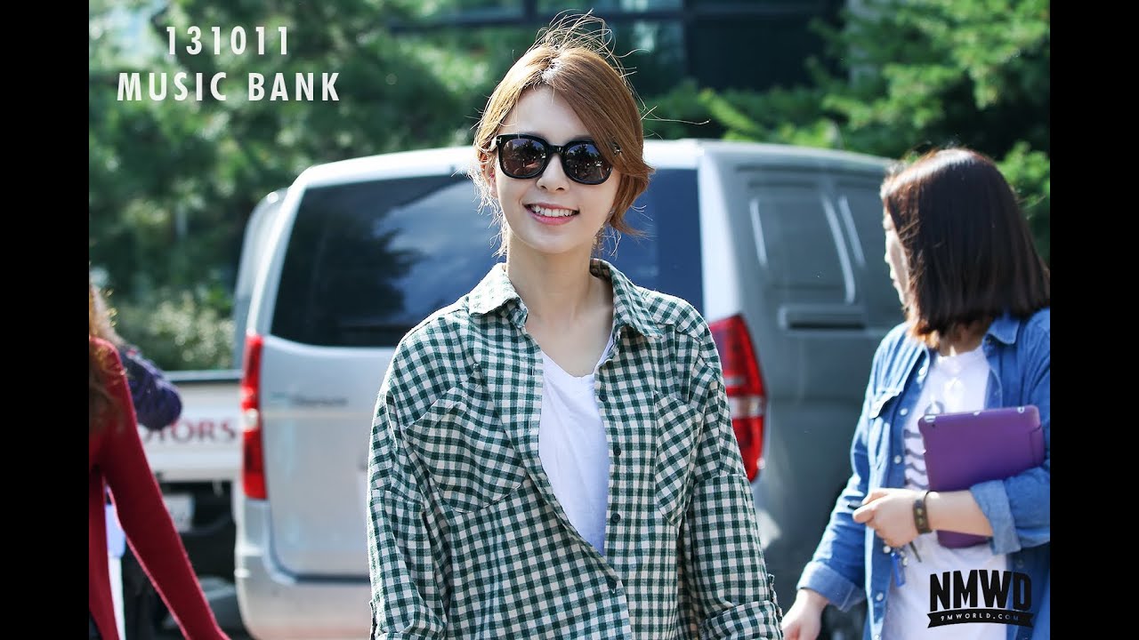 131011 뮤직뱅크 출근길 나인뮤지스 혜미 직캠 (feat.경리) by.kimmatin