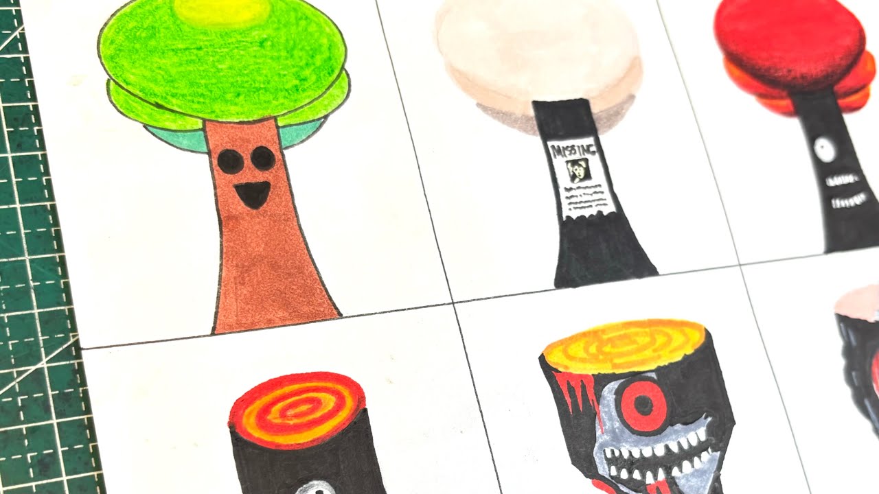 Drawing SPRUNKI INCREDIBOX (Mr. Tree) Phase 1 vs Phase 2 vs Phase 3 vs Phase 4 vs Phase 5 vs Phase 6