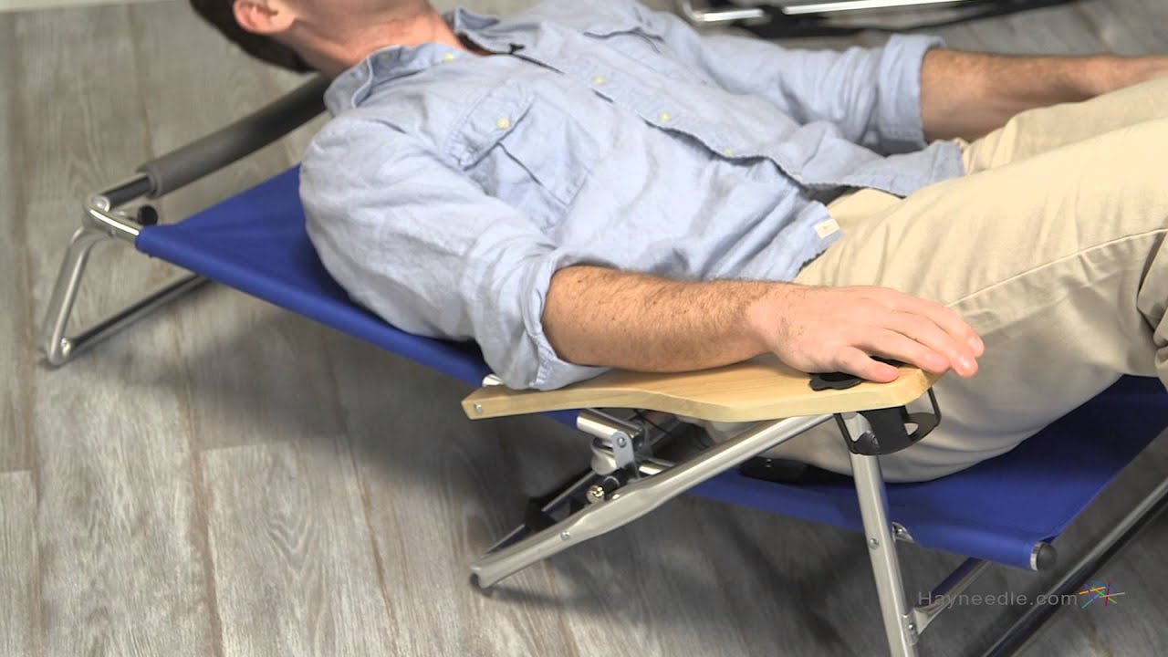 Copa 5-Position Lay-Flat Aluminum Beach Chair- Pacific Blue