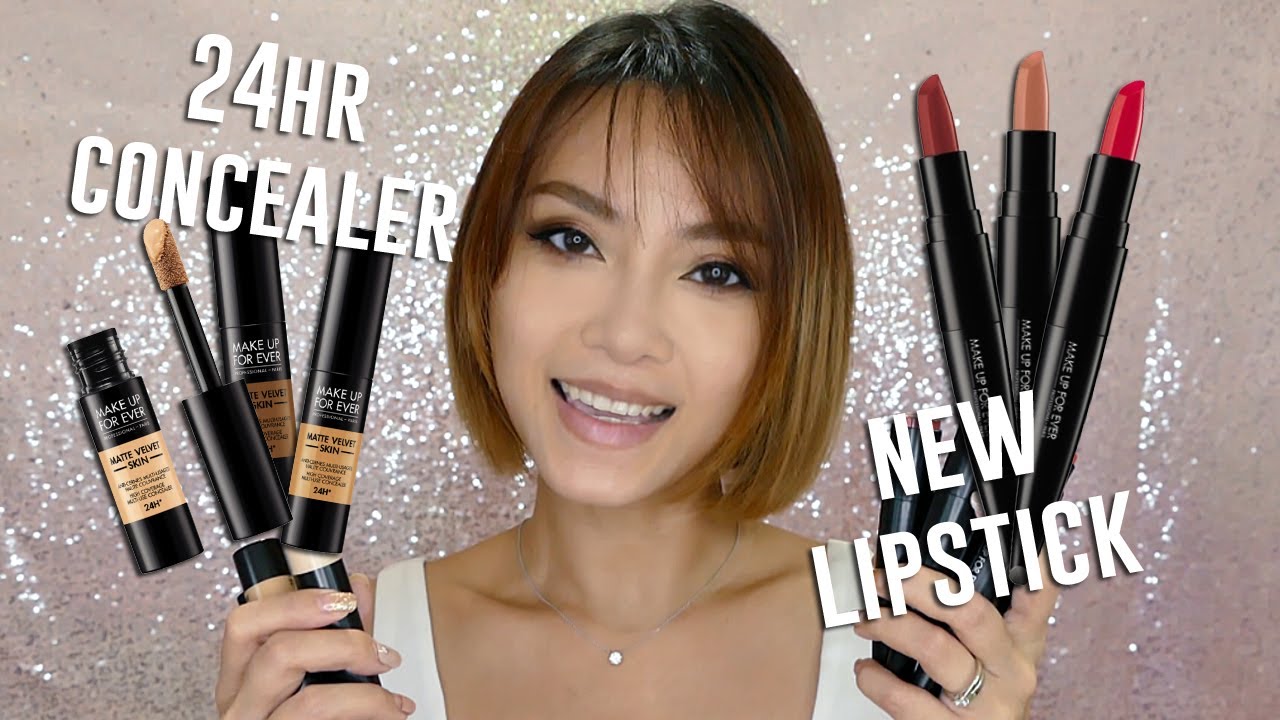 NEW Matte Velvet 24hr Skin Concealer Try-On & Rouge Artist Lip Swatches | Make Up For Ever