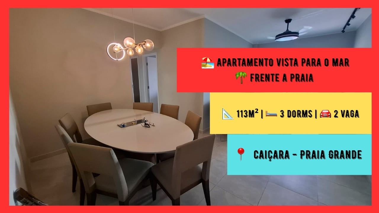 Apartamento com 3 dormitórios à venda no Caiçara em Praia Grande.