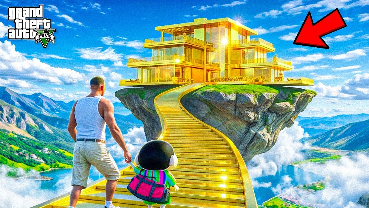 Franklin and Shinchan Found a Secret Stairway to Heaven! | GTA 5 Bangla Gameplay