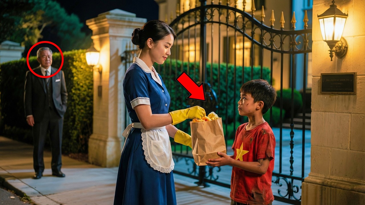 Tỷ phú bắt gặp cô giúp việc lén đưa đồ ăn cho cậu bé nghèo — Sự thật đằng sau khiến ông chết lặng!