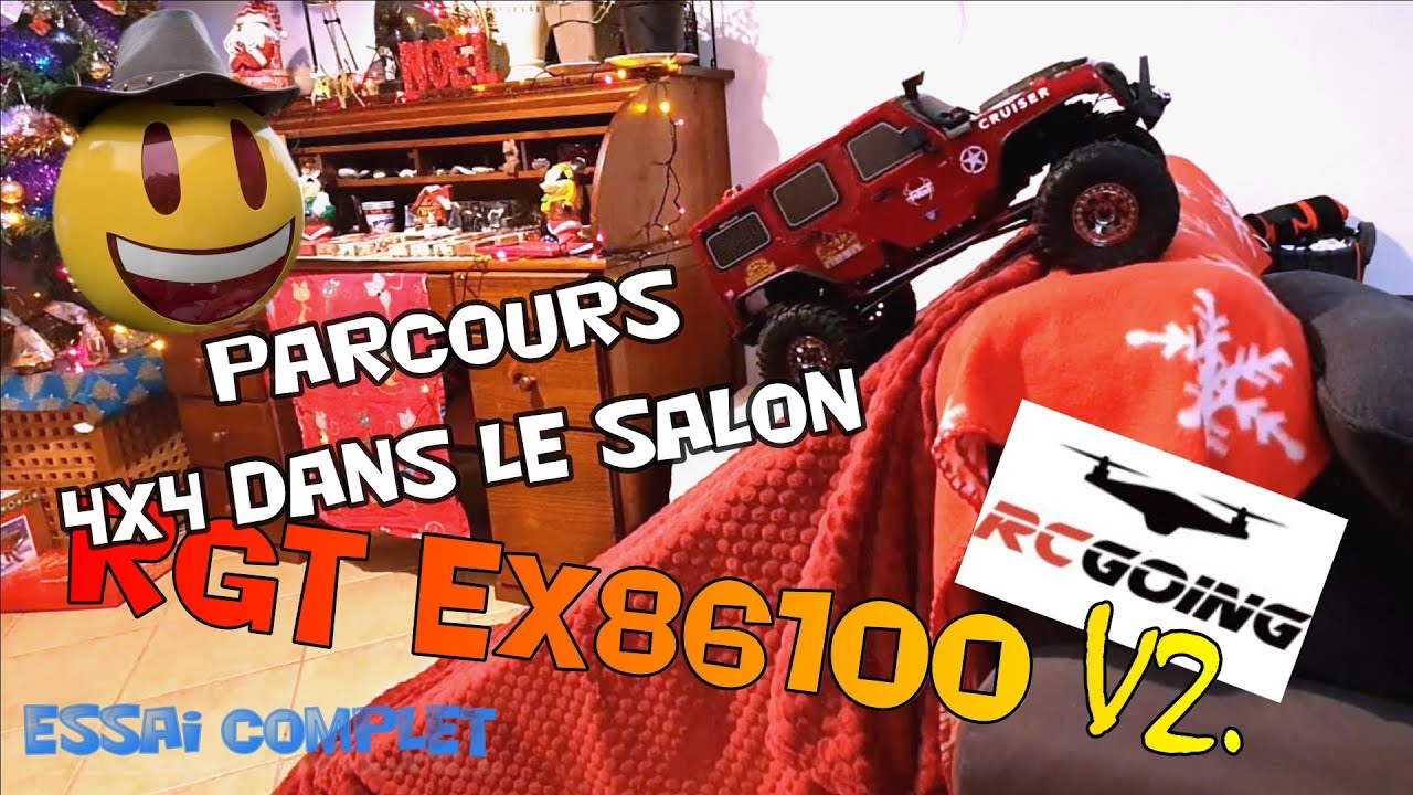 RGT EX86100 v2  1/10 , j'ai transformé mon salon en piste de crawler  (unboxing, revue et essai)