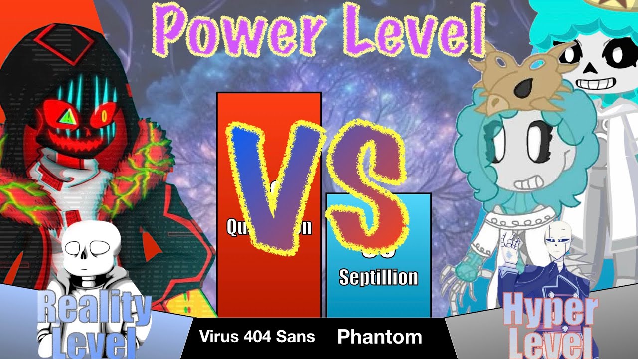 Virus 404 Sans vs Phantom from AlphaTale Power Level