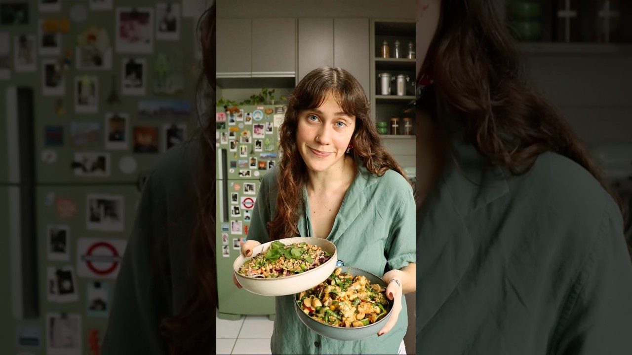 Trio de saladas pra voc&ecirc; aprender a comer bem 🌱 | vegano e f&aacute;cil