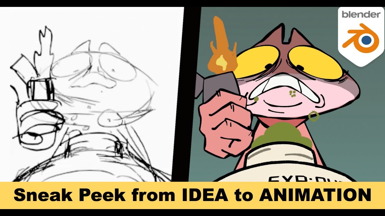 Blender Grease pencil/ Behind the scenes from idea to animation