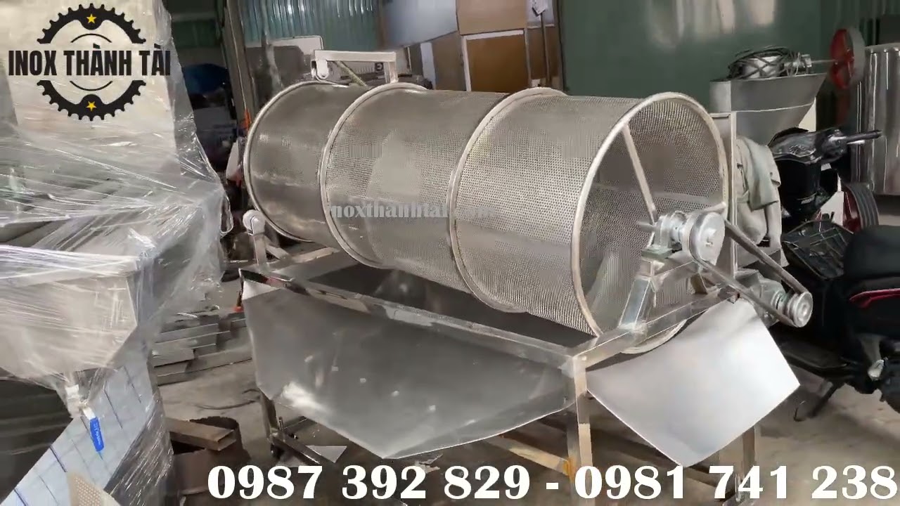 Máy sàng phân loại nguyên liệu theo yêu cầu - máy sàng thức ăn chăn nuôi inox Thành Tài