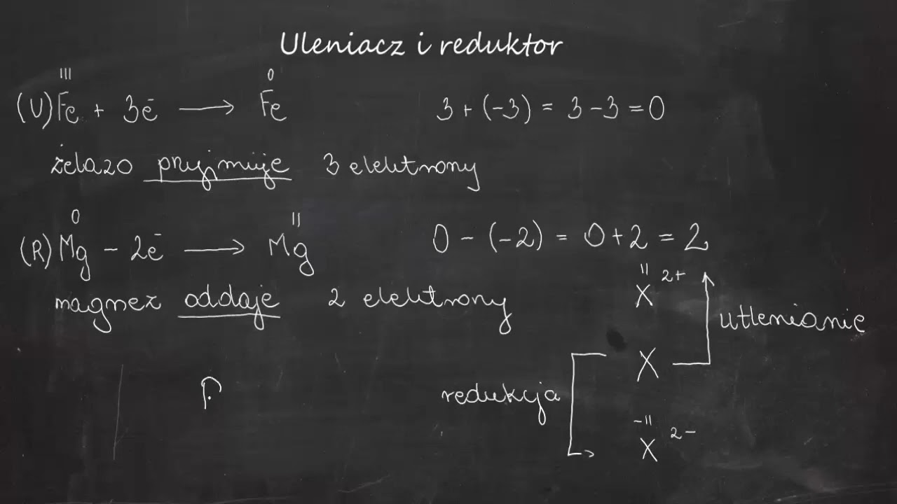 Reakcje redoks. Utleniacz, reduktor, reakcje utleniania-redukcji. Uzgadnianie równań reakcji redoks.