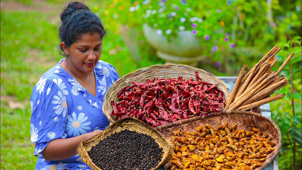 Harvesting organic spices from Garden.They are very flavored & strong