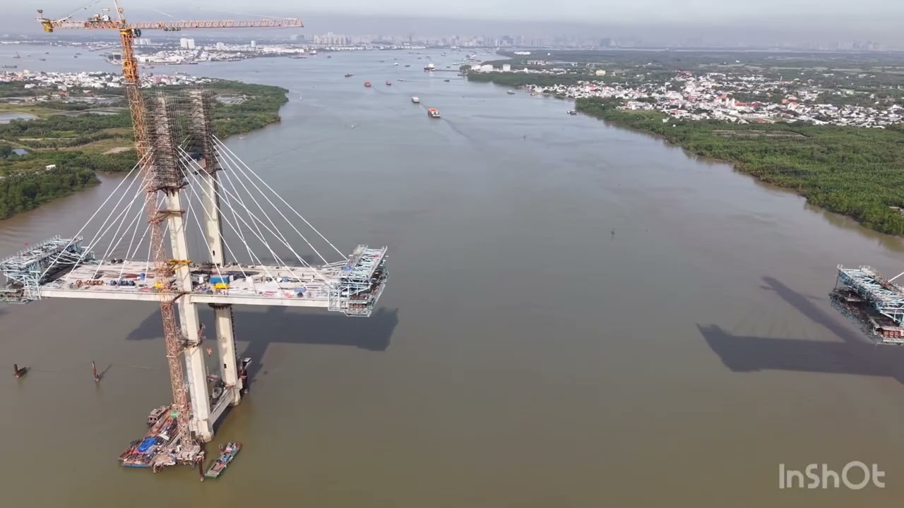 Cập nhật cầu Phước Khánh bắc qua sông Lòng Tàu, thuộc cao tốc Bến Lức - Long Thành. Tháng 12/2025.