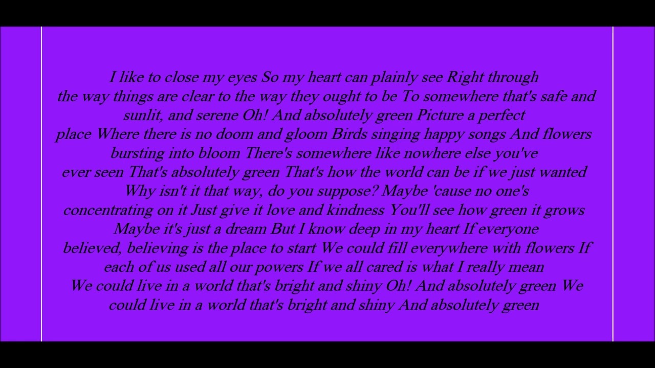 A Troll In Central Park, Absolutely Green Lyrics