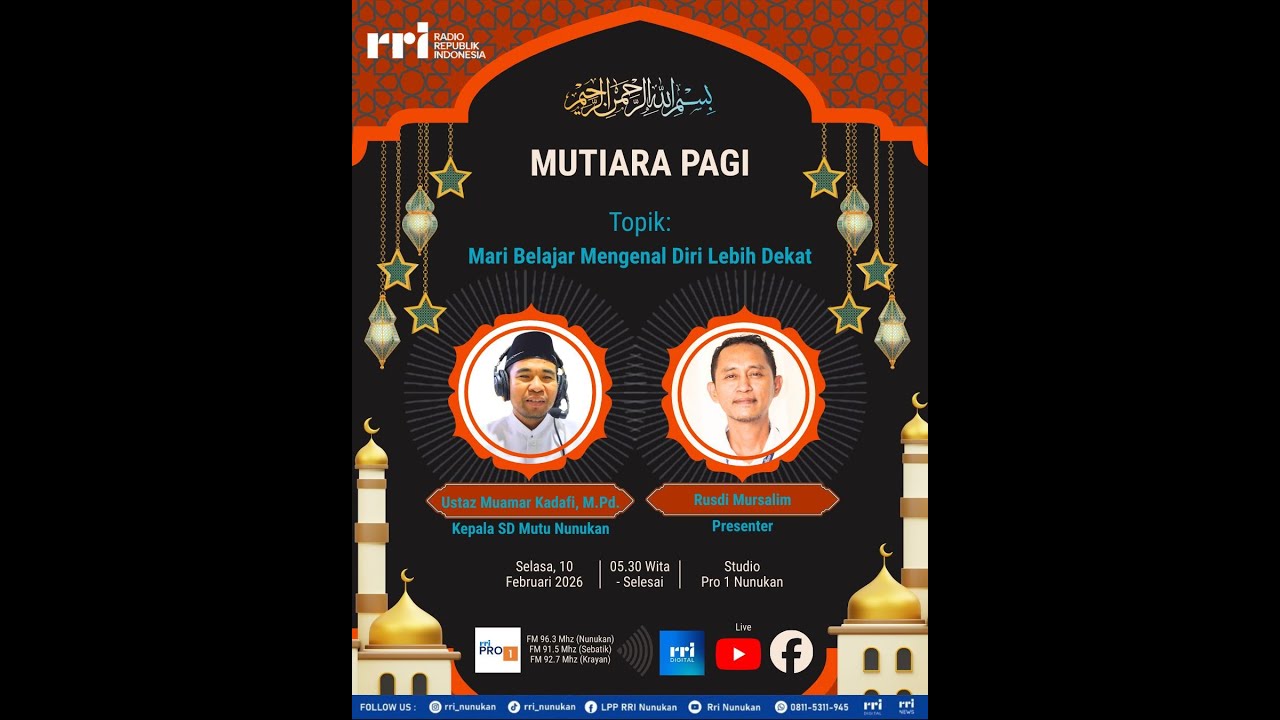 MUTIARA PAGI dengan Topik ''Mari Belajar Mengenal Diri Lebih Baik''