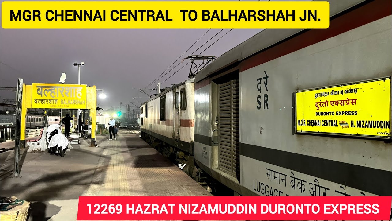 Chennai Central to balharshah jn train journey video on 12269 hazrat nizamuddin duronto exp. #train 