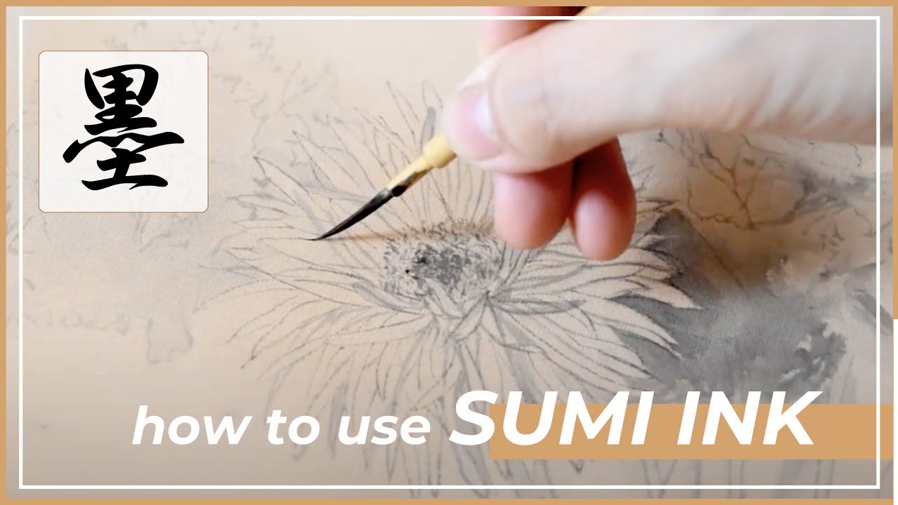 How to use Sumi ink in Japanese style paintings (Nihonga)｜墨の使い方（日本画）