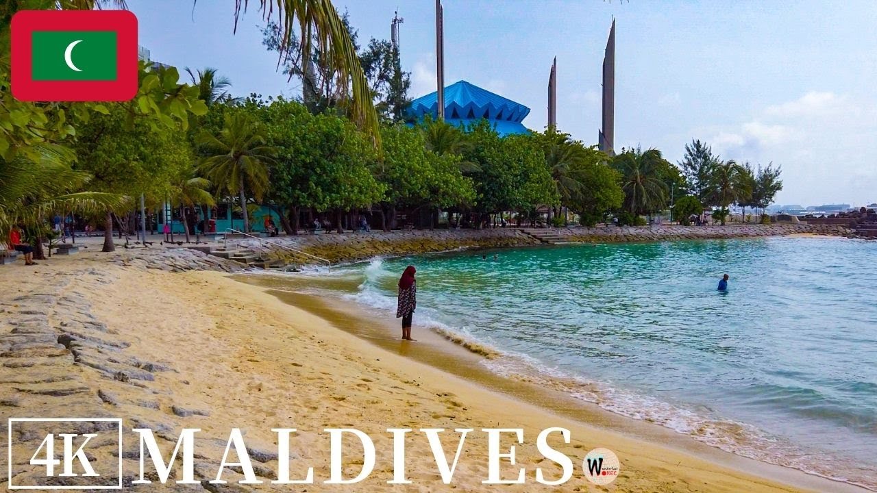 4K Malé Beach Island Country - Maldives Walking Tour 2024