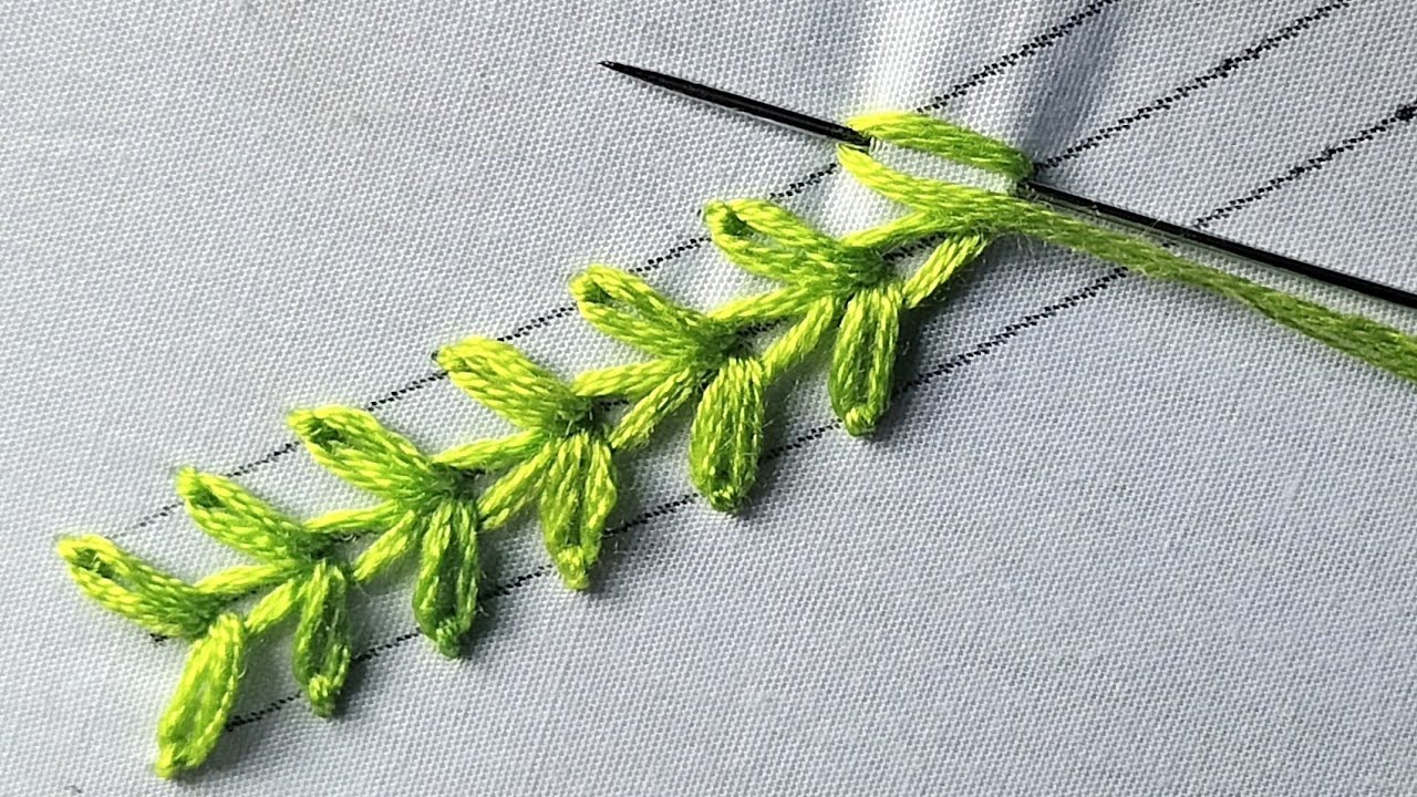 Basic hand embroidery russian chain stitch | border line stitch tutorial for dress