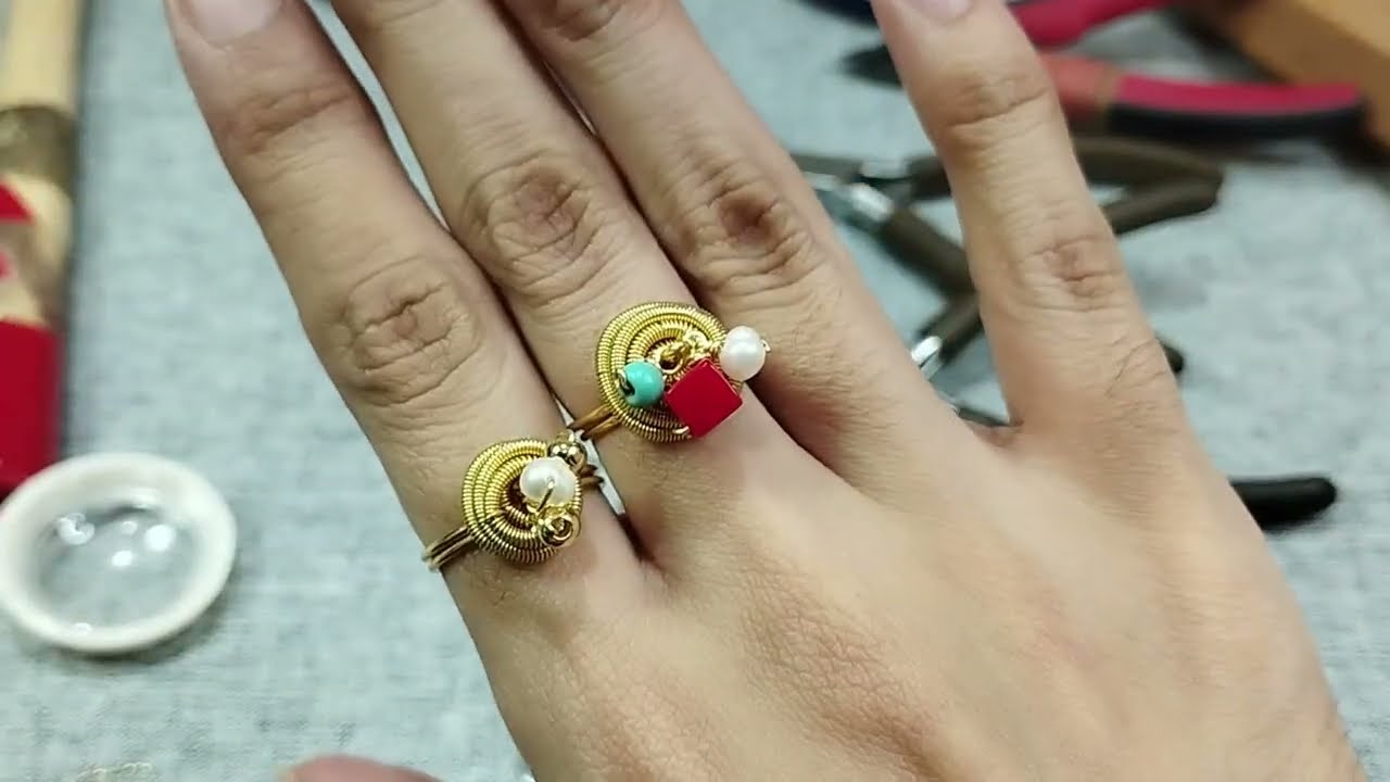 Anillo con Espirales de Alambre y Piedras semipreciosas| Reto de 5 Días (Día 3)
