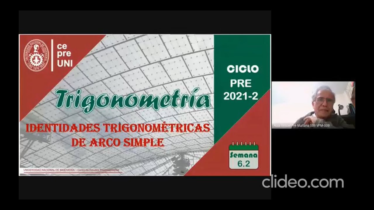 CepreUNI - Trigonometría 6.2/IDENTIDADES TRIGONOMETRICAS DE ARCO SIMPLE