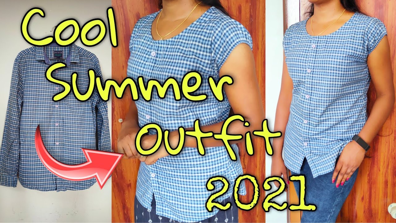DIY Convert Men's Shirt Into Women's Trendy Western Top in 10 minutes