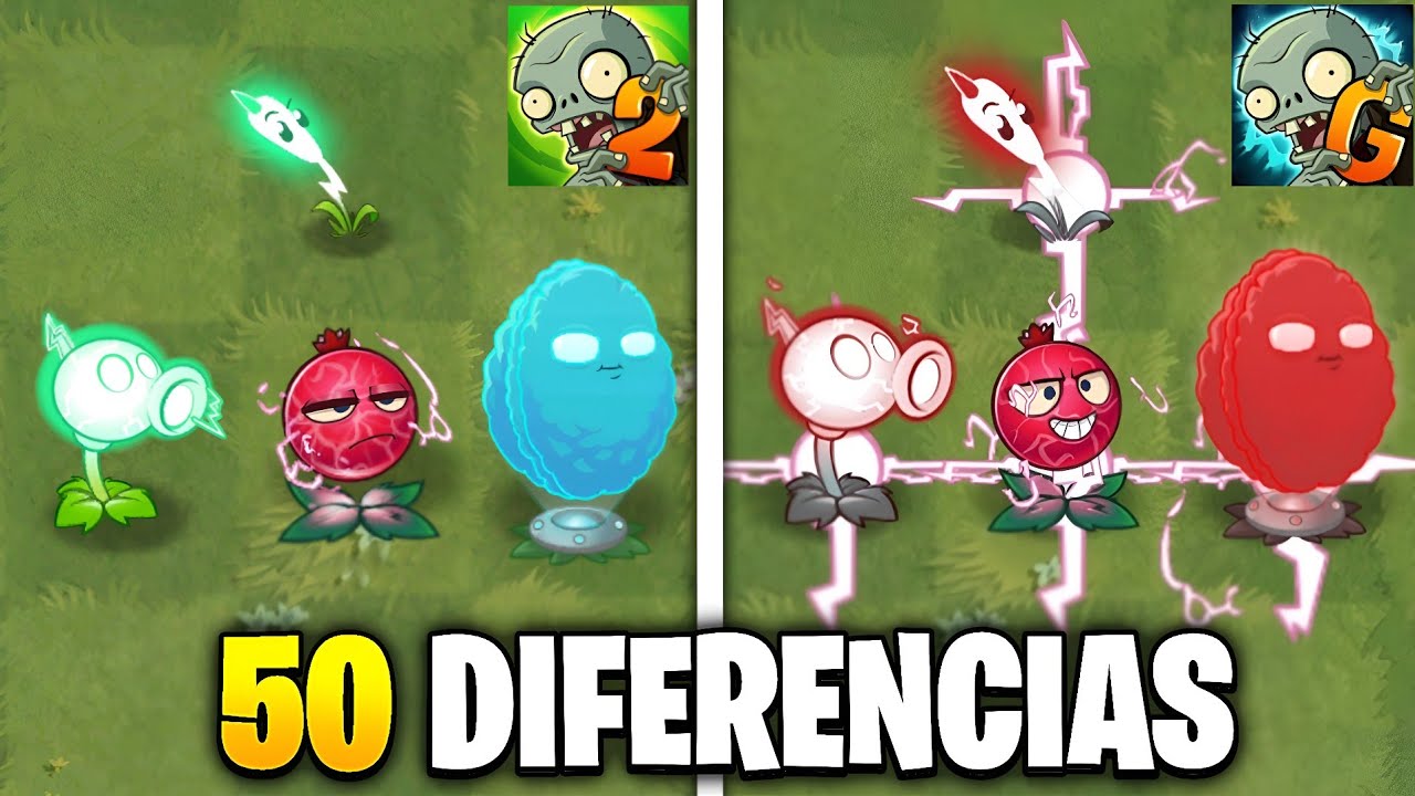 50 DIFERENCIAS INCREIBLES de PvZ2 vs Gardendless